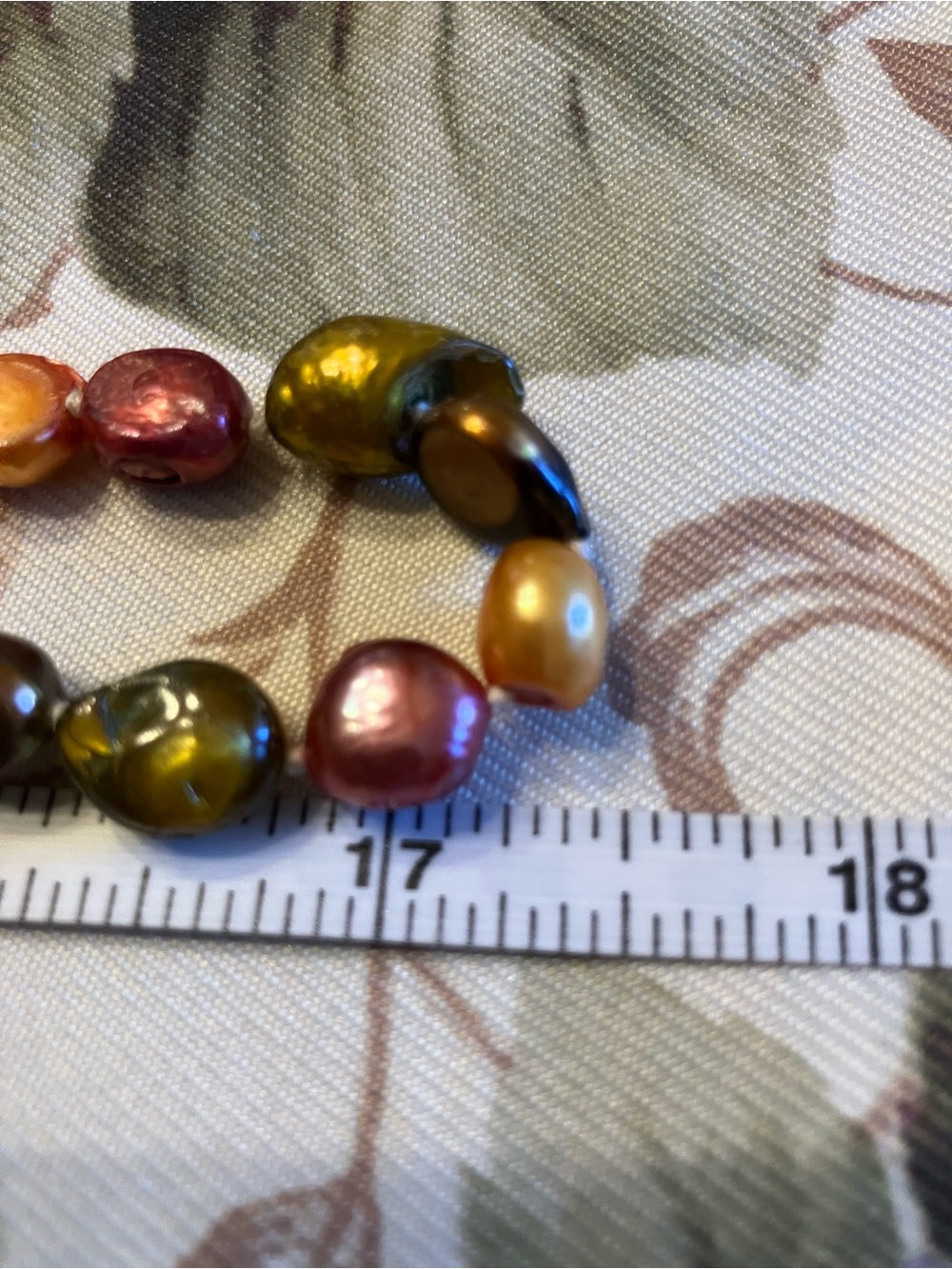 FRESH WATER PEARL NECKLACE IN MULTI-COLOR AUTUMN SHADES - Picture 7 of 13